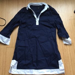 J.Crew navy and white swimsuit cover up size 10